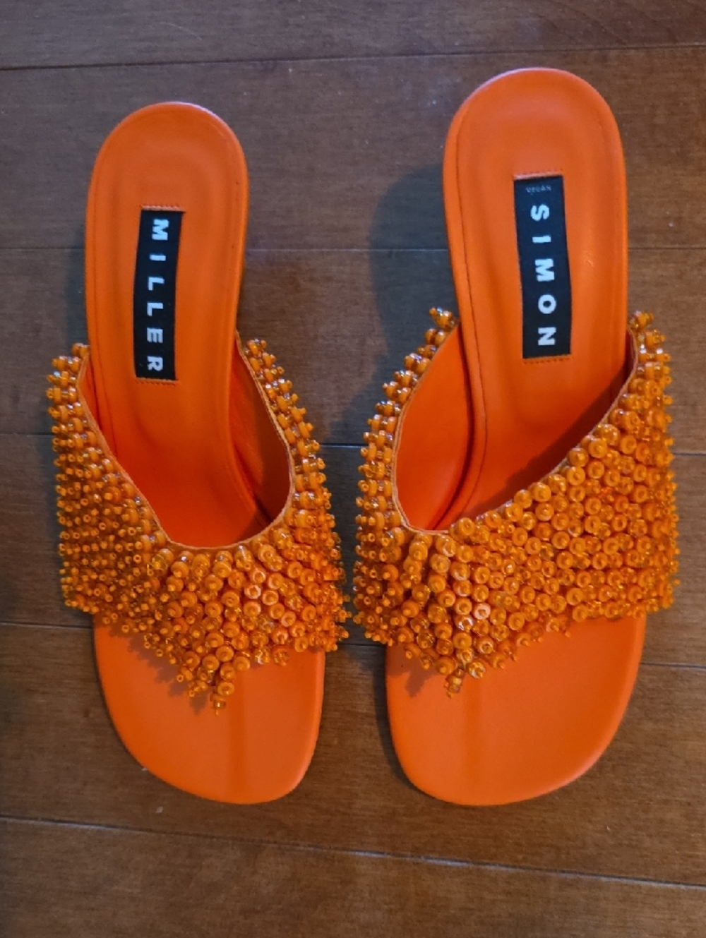 Simon Miller Orange Beaded Slide Sandals - Picture 4 of 6